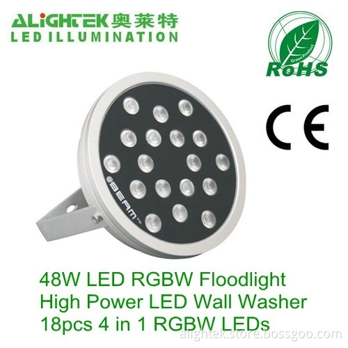 48w 50w Ip65 Outdoor Waterproof Round Led Rgbw Floodlight High Power